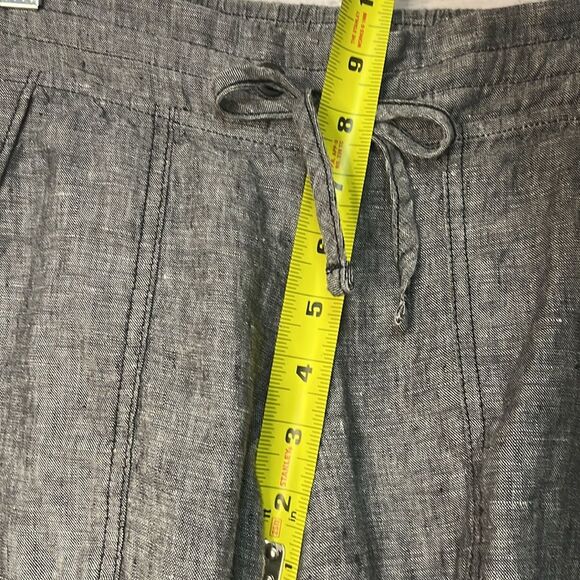 ATHLETA 100% LINEN ANKLE CROP CAPRI PANTS WOMEN’S SIZE 0 GRAY HEATHERED POCKETS - Picture 15 of 16